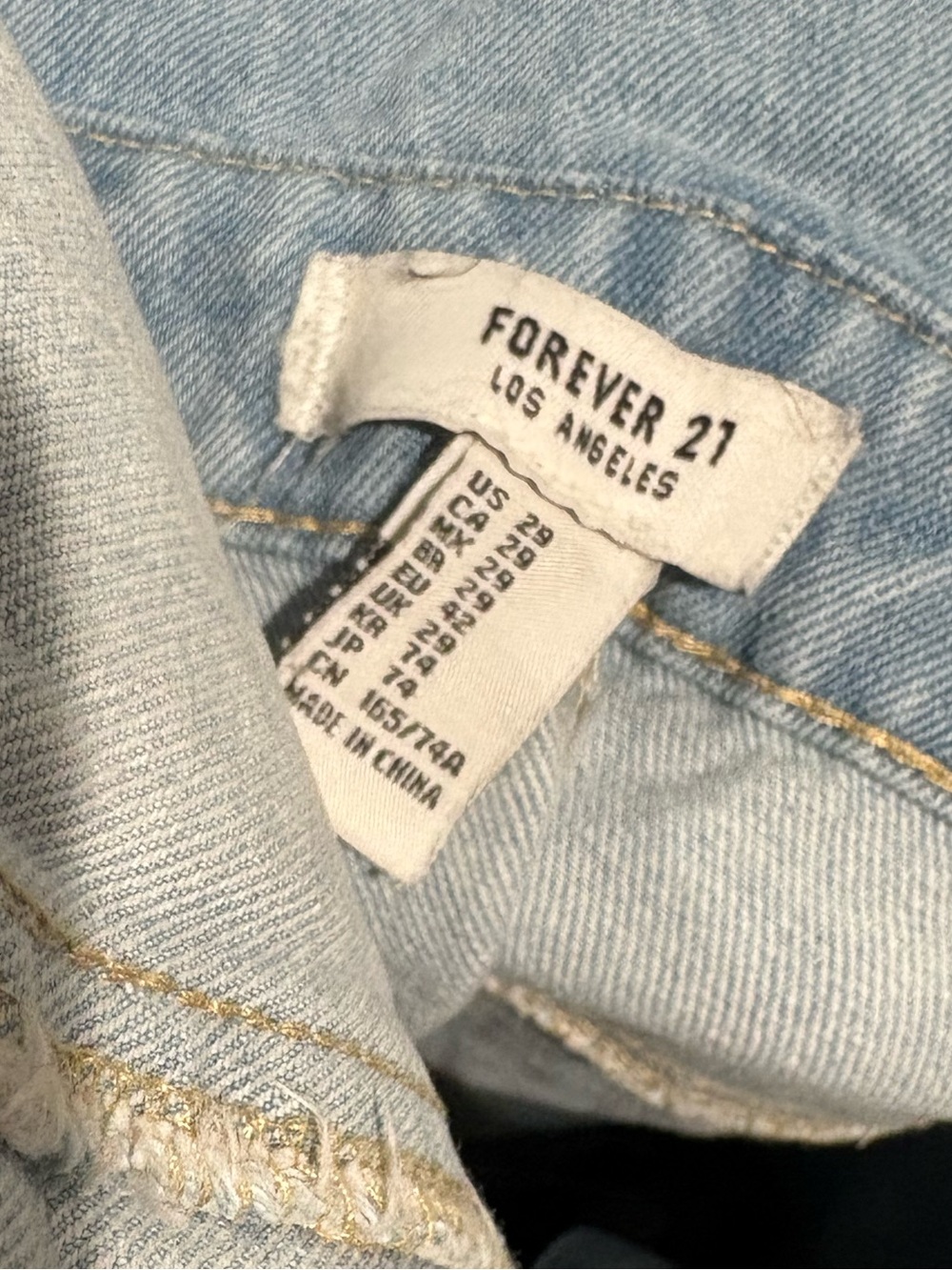 Forever 21 Light Blue Distressed Women's Denim Overalls - Picture 3 of 3